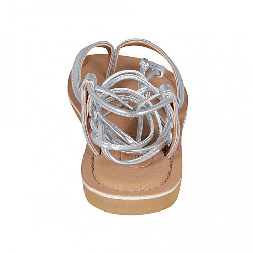 Silver gladiator sandals hotsell