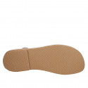Sandale entredoigt spartiates à lacets pour femmes en cuir brun clair talon 1 - Pointures disponibles:  42