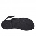 Sandale pour femmes en cuir noir talon 1 - Pointures disponibles:  32, 42