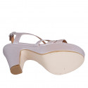 Sandale pour femmes en cuir lamé rose avec plateforme et talon 9 - Pointures disponibles:  42, 43