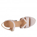 Woman's strap sandal with platform in nude leather heel 9 - Available sizes:  42, 43, 44, 46