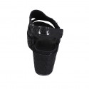 Sandalo da donna con velcro in tessuto stampato nero zeppa 7 - Misure disponibili: 42, 43