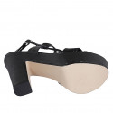 Sandalo da donna in pelle stampata nera con plateau e tacco 12 - Misure disponibili: 34, 43