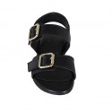 Sandale pour femmes avec boucles réglables en cuir noir talon 2 - Pointures disponibles:  42