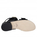 Sandale pour femmes avec boucles réglables en cuir noir talon 2 - Pointures disponibles:  42