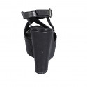 Sandale pour femmes en cuir imprimé lamé noir avec courroie, platforme et talon compensé 12 - Pointures disponibles:  31, 43