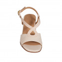 Sandalo da donna in vernice e pelle nude tacco 5 - Misure disponibili: 43, 44, 45