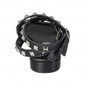 Sandale pour femmes avec courroies et goujons en cuir noir talon 2 - Pointures disponibles:  33, 42
