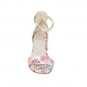 Woman's open shoe with strap in multicolor printed suede heel 5 - Available sizes:  43