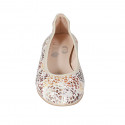 Ballerine pour femmes en daim beige imprimé multicouleur talon 2 - Pointures disponibles:  32