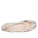 Ballerine pour femmes en daim beige imprimé multicouleur talon 2 - Pointures disponibles:  32
