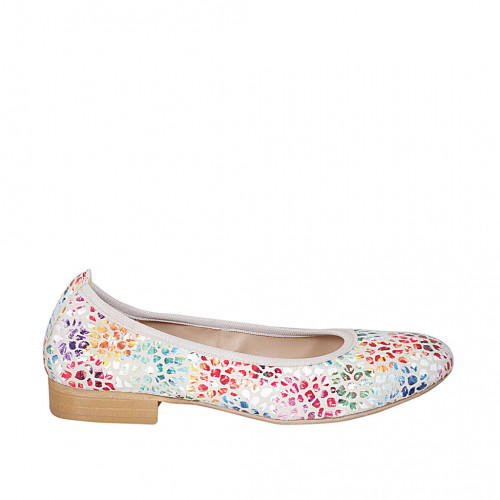 Ballerine pour femmes en daim imprimé multicouleur talon 2 - Pointures disponibles:  32