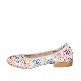 Bailarina para mujer en gamuza imprimida multicolor tacon 2 - Tallas disponibles:  32 2