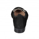 Mocassin pour femmes en daim noir avec accesoire talon 2 - Pointures disponibles:  32
