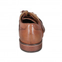 Scarpa Oxford stringata con puntale da uomo in pelle color cuoio - Misure disponibili: 46, 48, 50
