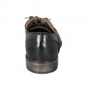 Men's laced Oxford shoe with captoe in black leather - Available sizes:  37, 38, 47, 49, 50