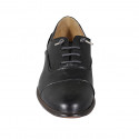 Chaussure richelieu avec lacets et bout droit pour hommes en cuir noir - Pointures disponibles:  38, 49