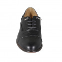 Zapato Oxford con cordones y puntera para hombre en piel de color negro - Tallas disponibles:  38, 47, 49, 50