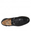 Men's laced Oxford shoe with captoe in black leather - Available sizes:  38, 47, 49, 50