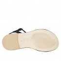 Sandale pour femmes en cuir verni imprimé noir avec courroie talon 1 - Pointures disponibles:  33, 34, 42, 44, 45
