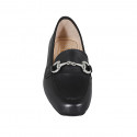 Woman's loafer in black leather with accessory heel 3 - Available sizes:  45