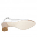 Woman's slingback pump in white and nude leather heel 6 - Available sizes:  42, 44
