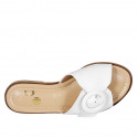 Woman's mules in white leather with buckle heel 1 - Available sizes:  42, 44