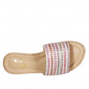 Woman's mules in multicolored raffia wedge heel 7 - Available sizes:  43