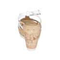 Sandalo da donna in pelle bianca con cinturino zeppa 10 - Misure disponibili: 42, 43