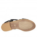 Woman's sandal in black leather with velcro straps heel 1 - Available sizes:  32, 33
