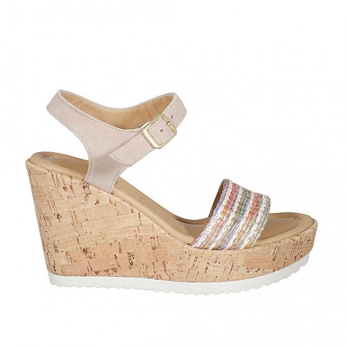 Woman's strap sandal in multicolored...