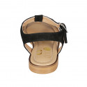 Sandalia para mujer en gamuza negra con cinturon, tachuelas y tacon 1 - Tallas disponibles:  33, 34, 42