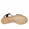 Sandalo da donna in camoscio nero con cinturino, borchie e tacco 1 - Misure disponibili: 33, 42