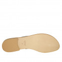 Sandale entredoigt pour femmes en cuir lamé argent avec strass talon 2 - Pointures disponibles:  43, 44, 45