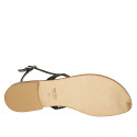 Sandale entredoigt pour femmes en cuir noir avec strass talon 2 - Pointures disponibles:  42, 43, 44