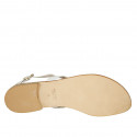 Sandalo infradito da donna in pelle bianca con strass tacco 2 - Misure disponibili: 42, 43, 45