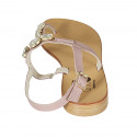 Sandalo infradito da donna in pelle rosa con strass tacco 2 - Misure disponibili: 42, 43, 44, 45