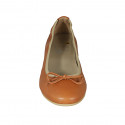 Ballerine pour femmes en cuir cognac avec noeud talon 1 - Pointures disponibles:  42