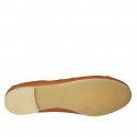 Ballerine pour femmes en cuir cognac avec noeud talon 1 - Pointures disponibles:  42