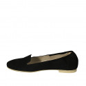 Woman's slipper shoe in black suede heel 1 - Available sizes:  45