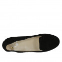 Woman's slipper shoe in black suede heel 1 - Available sizes:  45