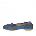 Woman's slipper shoe in light blue suede heel 1 - Available sizes:  42