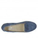 Woman's slipper shoe in light blue suede heel 1 - Available sizes:  42