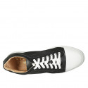 Chaussure à lacets pour hommes avec semelle amovible en cuir noir et blanc - Pointures disponibles:  47, 48