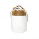 Man's laced shoe with removable insole in white leather and brown suede - Available sizes:  47, 48, 50