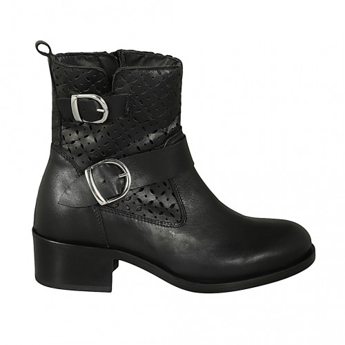 Woman's boot with zipper and buckles...
