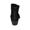 Bottines texanes pour femmes avec fermeture éclair en daim noir talon 5 - Pointures disponibles:  33