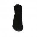 Stivaletto texano da donna in camoscio nero con cerniera tacco 5 - Misure disponibili: 33