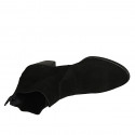 Bottines texanes pour femmes avec fermeture éclair en daim noir talon 5 - Pointures disponibles:  33