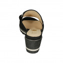 Mule pour femmes avec chaîne en daim noir talon compensé 5 - Pointures disponibles:  43, 45